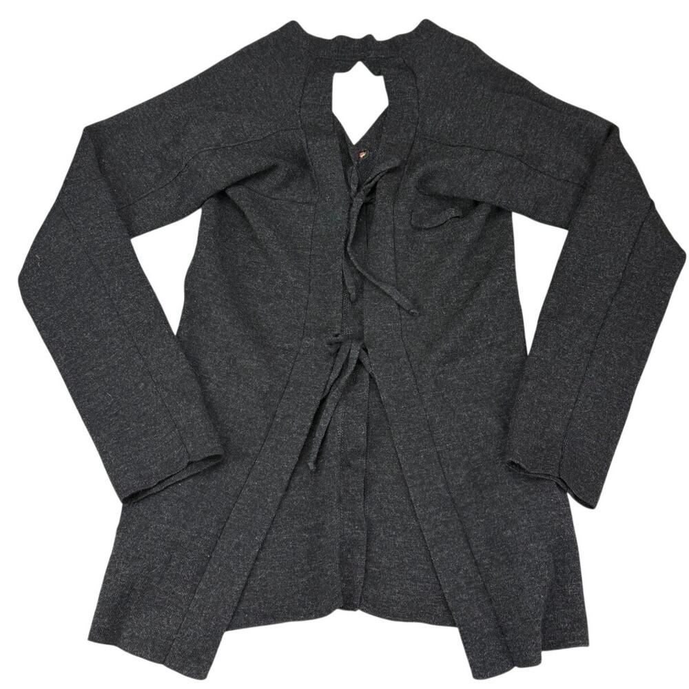 JEAN PAUL GAULTIER Vintage Virgin Wool Button Front Rear Tie Cardigan Size Small - Picture 5 of 6